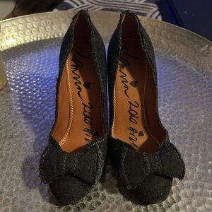 Lanvin Black high heels denim